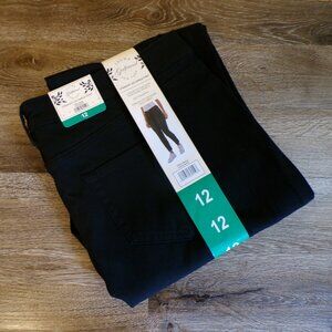 JACHS NEW YORK NWT Women's Girlfriend Straight Leg Ankle Pant Black Size 12
